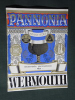 Wine vermouth label, Villány Mecekalja winery, wine farm, Pannonian vermouth