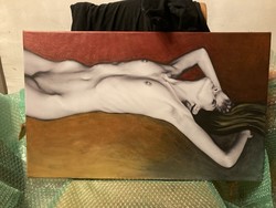 Ágyon - festmény és fotó - Fábián Franciska