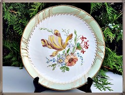 Hand-painted beautiful colorful flower bouquet patterned porcelain plate