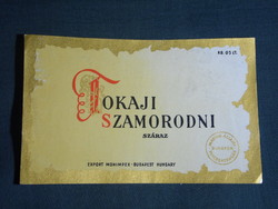 Wine label, monimpex Budafok winery, wine farm, Tokaj Szamorodni wine