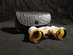 Old theater binoculars, binoculars with leather case
