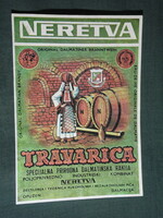Wine label, Yugoslavia, Dalmatia, Neretva travarica wine