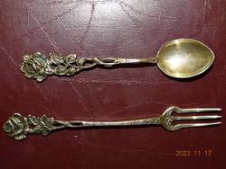 Rose silver (children's) coffee spoon cake fork