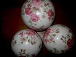 3 pink sphere decorations