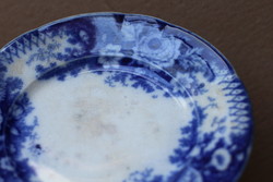 Antique cobalt blue rose faience plate marked V&B villeroy & boch jardiniere