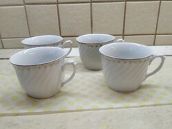 Retro porcelain gold-rimmed mug 4 pieces for sale!