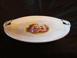 Spectacular, iridescent glazed porcelain centerpiece, offering, cake plate