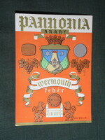 Wine vermouth label, Pécs, Mecsekvidék winery, wine farm, pannonia gold wermouth