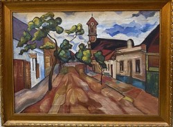 Kassai street scene - oil painting - on canvas