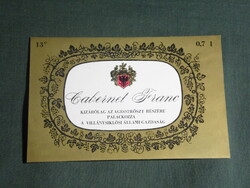 Bor címke, Villány Siklós pincészet, borgazdaság, Cabernet Franc bor