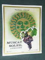 Wine label, wax, winery, wine farm, muscat soleil fine wine