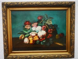 Henrik Pecz - Baroque flower still life