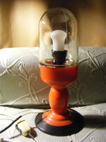 Retro solid heavy plastic table lamp with glass shade 1.4 kg