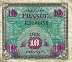 10 frank francs 1944 Franciaország katonai military 4.