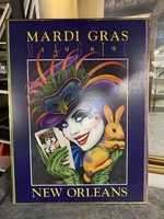 Mardi gras poster hard cover, original 1989 vintage.