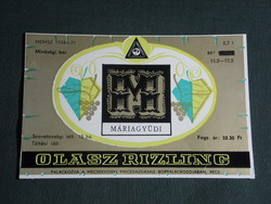 Wine label, Pécs Mecsekvidék winery, wine farm, Máriagyód Italian Riesling wine