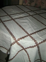 Antique brown woven tablecloth