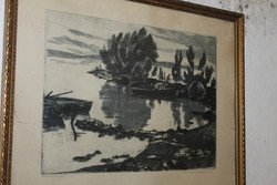 Máté Csurgói fisherman etching 400