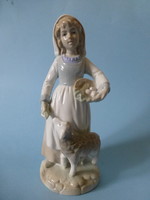 Barikás porcelán kislány,pásztor lányka