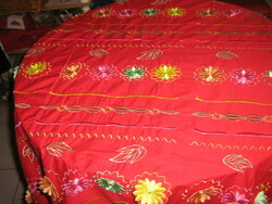 Charming floral red tablecloth