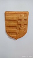 Large, 28 cm wall hanging Hungarian coat of arms, colorful wall decoration, embossed image, relief