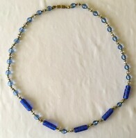 Cobalt blue glass pearl necklace for sale!