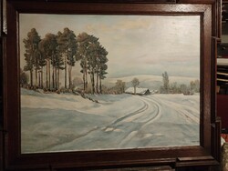 Oil painting in a wonderful oak frame