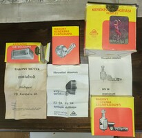 Bakony works bicycle lamp and dynamo boxes, with description, in good condition