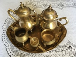 Régi teás / kávés tálaló készlet Indiából