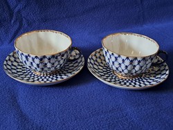 The most popular pattern Lomonosov tea cup + base, 2 pcs.