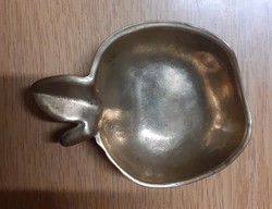 Cast brass ashtray in the shape of an apple