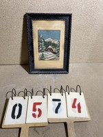 Gobelin 16 x 22 cm, keretben , gyűjtőknek kiváló, lakberendezéshez.0574