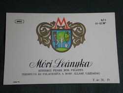Wine label, Mór winery, wine farm, Mór lényka wine
