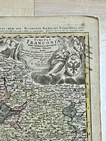 Antique map 1720 Franconia Johann Baptist Homann (Oberkammlach 1664-1724 Nuremberg)