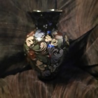 Painted-glazed ceramic vase