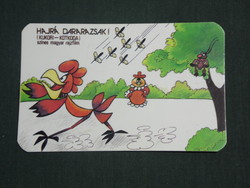 Card calendar, mokép cinema, corn shed, let's go wasps cartoon, 1984, (2)