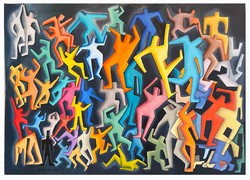 People" 3 Olaj , vászon  120x85 cm- Cesare Tolomelli