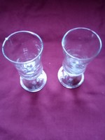 Retro régi üveg talpas pohár -likőrös likőr rövid italos alkohol- pohár készlet -  2 db
