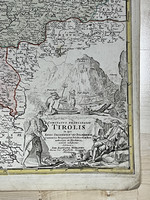 Antik térkép 1720 Tirol Johann Baptist Homann (Oberkammlach 1664-1724 Nürnberg)