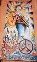 Woodstock-Jimi Hendrix, Janis Joplin kézzel festett plakát, dekoráció Szegeden eladó 2 db