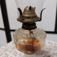 Kerosene lamp, peasant lamp with a bird motif
