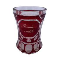 Biedermeier polished burgundy glass m00474