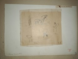 Iványi-Grünwald Béla (1867-1940): Aratási tanulmány. Ceruza, papír, jelezve jobbra lent: G B.
