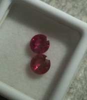Kerek fazettált galambvér színű rubin drágakő (02), 1-1 ct