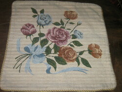 Beautiful woven floral decorative pillow