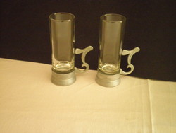 2 cups for short drinks with a metal base