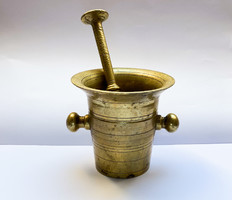Old copper mortar and pestle.