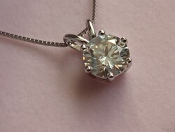 Moissanite diamond 3 ct 925 silver pendant with chain