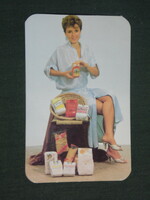 Kártyanaptár, Baranya gabonaforgalmi malomipari vállalat, Pécs, erotikus női modell,1989 ,   (2)