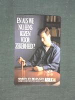 Kártyanaptár, Hollandia, ASLK takarékpénztár, bank, sportcipő,1992 ,   (2)